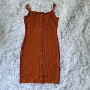 Orange button dress